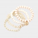 Armbånd 4pk med charms beige thumbnail