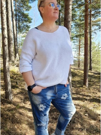 Grace genser Hvit - Drøbak Motehus