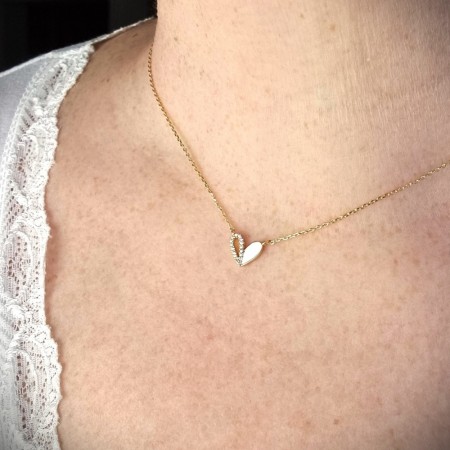 Kjede med hjerte 18K gullbelagt