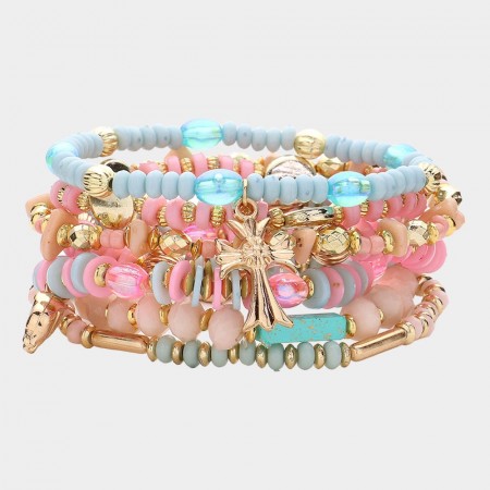Armbånd Elastisk 7pk Multi